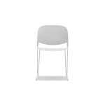 PRINGLE White Stackable Indoor Outdoor Dining Chairs 8 PRINGLE White Stackable Indoor Outdoor Dining Chairs
