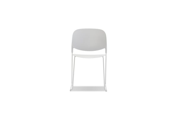 PRINGLE White Stackable Indoor Outdoor Dining Chairs 1 2