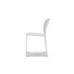 PRINGLE White Stackable Indoor Outdoor Dining Chairs 9 PRINGLE White Stackable Indoor Outdoor Dining Chairs