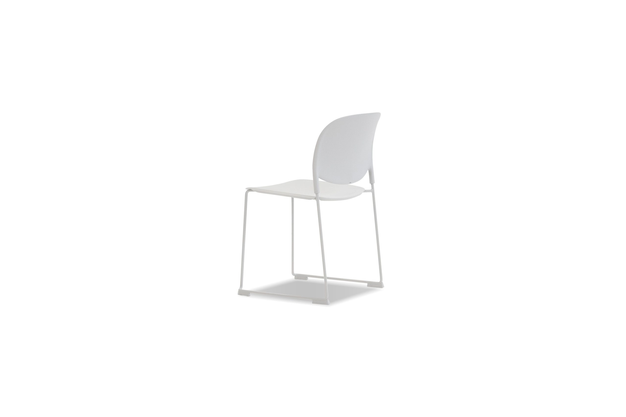 PRINGLE White Stackable Indoor Outdoor Dining Chairs 4 PRINGLE White Stackable Indoor Outdoor Dining Chairs - Image 4