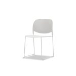 PRINGLE White Stackable Indoor Outdoor Dining Chairs 7 PRINGLE White Stackable Indoor Outdoor Dining Chairs