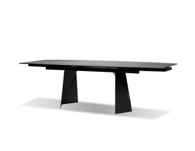 PRISM Industrial Grey Ceramic Double Extension Dining Table