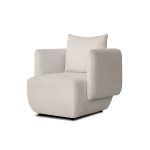 PROBE Cream Boucle Fabric Modern Lounge Chair