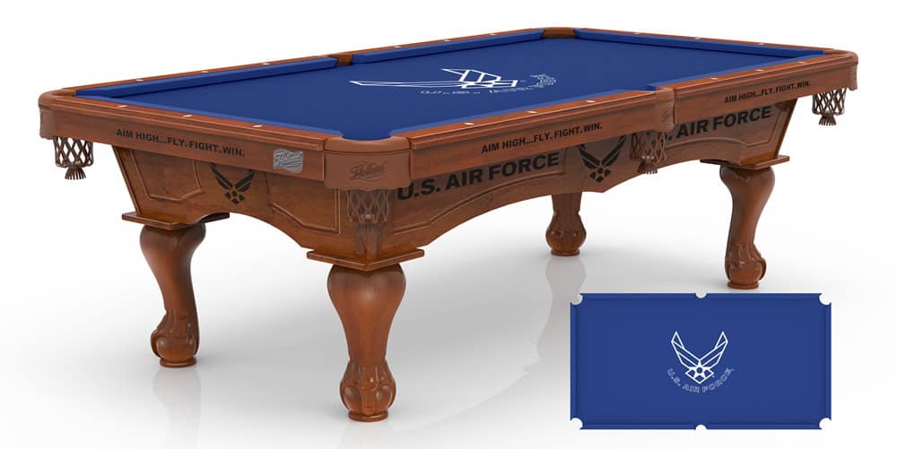 United States Air Force Pool Table with Chardonnay Finish and Claw Leg 1 United States Air Force Pool Table with Chardonnay Finish and Claw Leg