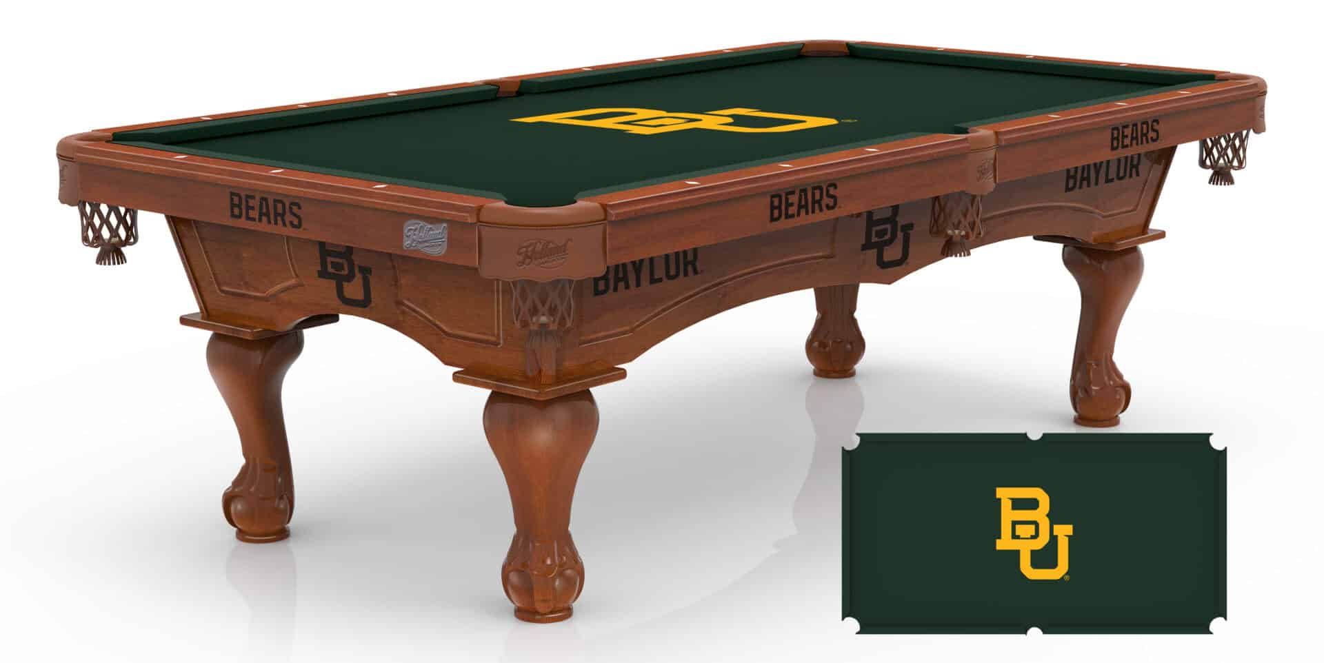 Baylor University Pool Table with Chardonnay Finish and Claw Leg 1 Baylor University Pool Table with Chardonnay Finish and Claw Leg