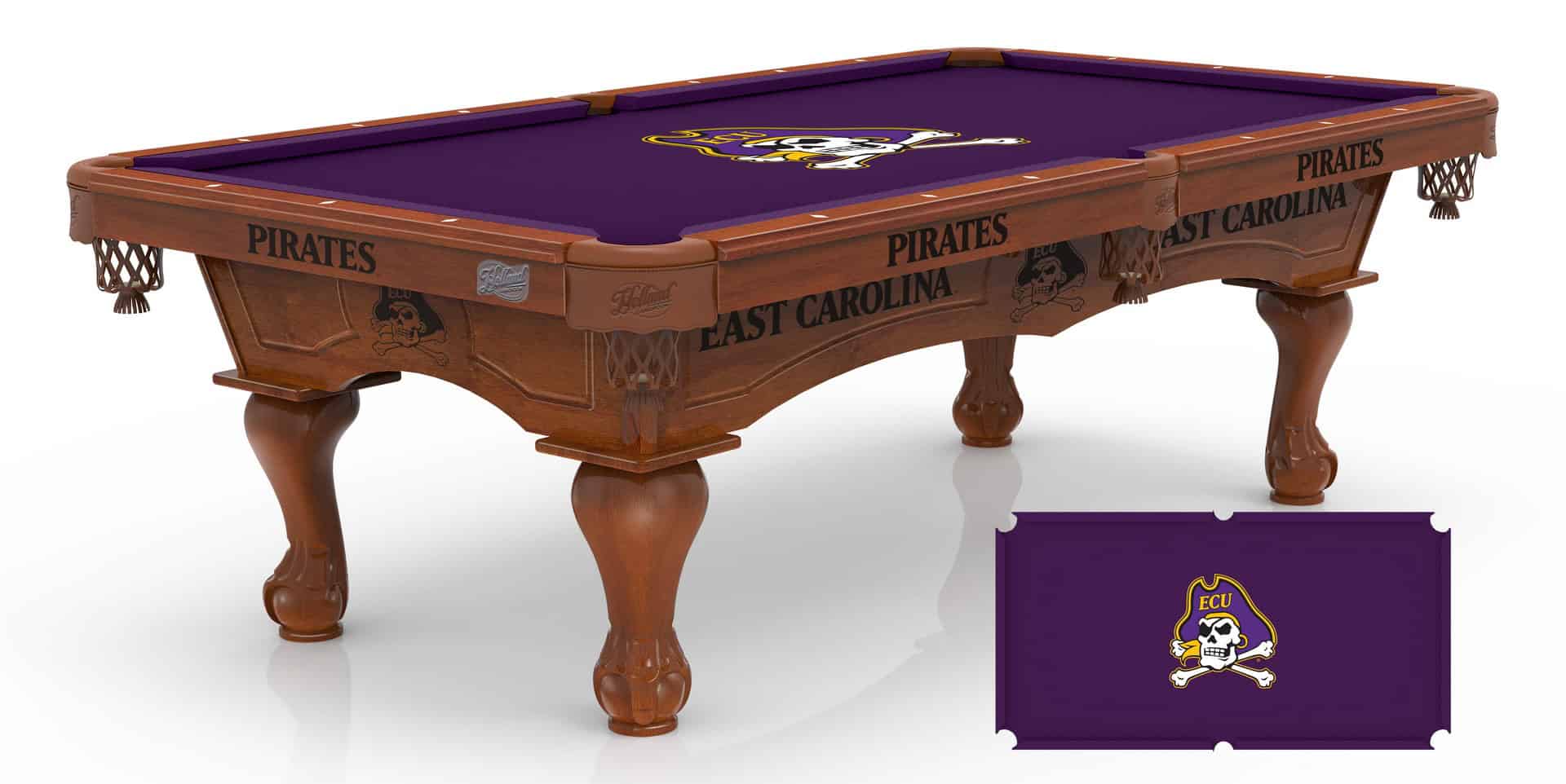 East Carolina University Pool Table with Chardonnay Finish and Claw Leg 1 East Carolina University Pool Table with Chardonnay Finish and Claw Leg