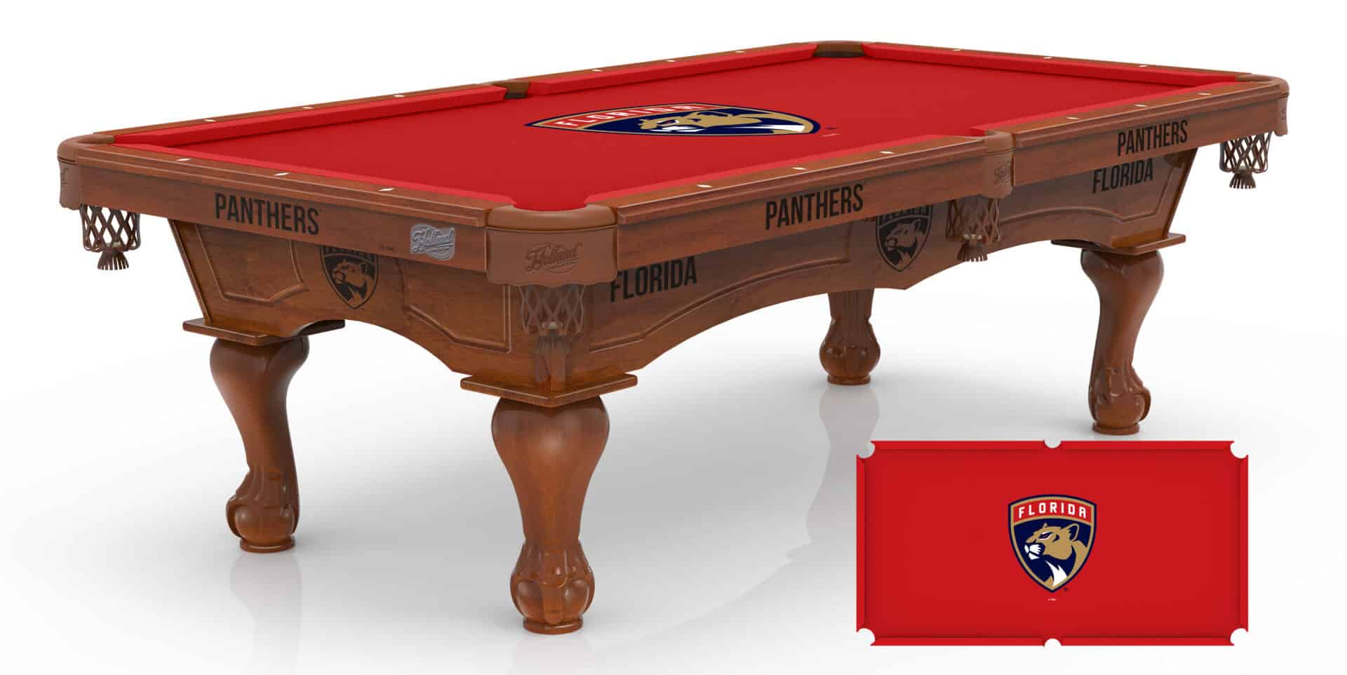 Florida Panthers Pool Table with Chardonnay Finish and Claw Leg 1 Florida Panthers Pool Table with Chardonnay Finish and Claw Leg