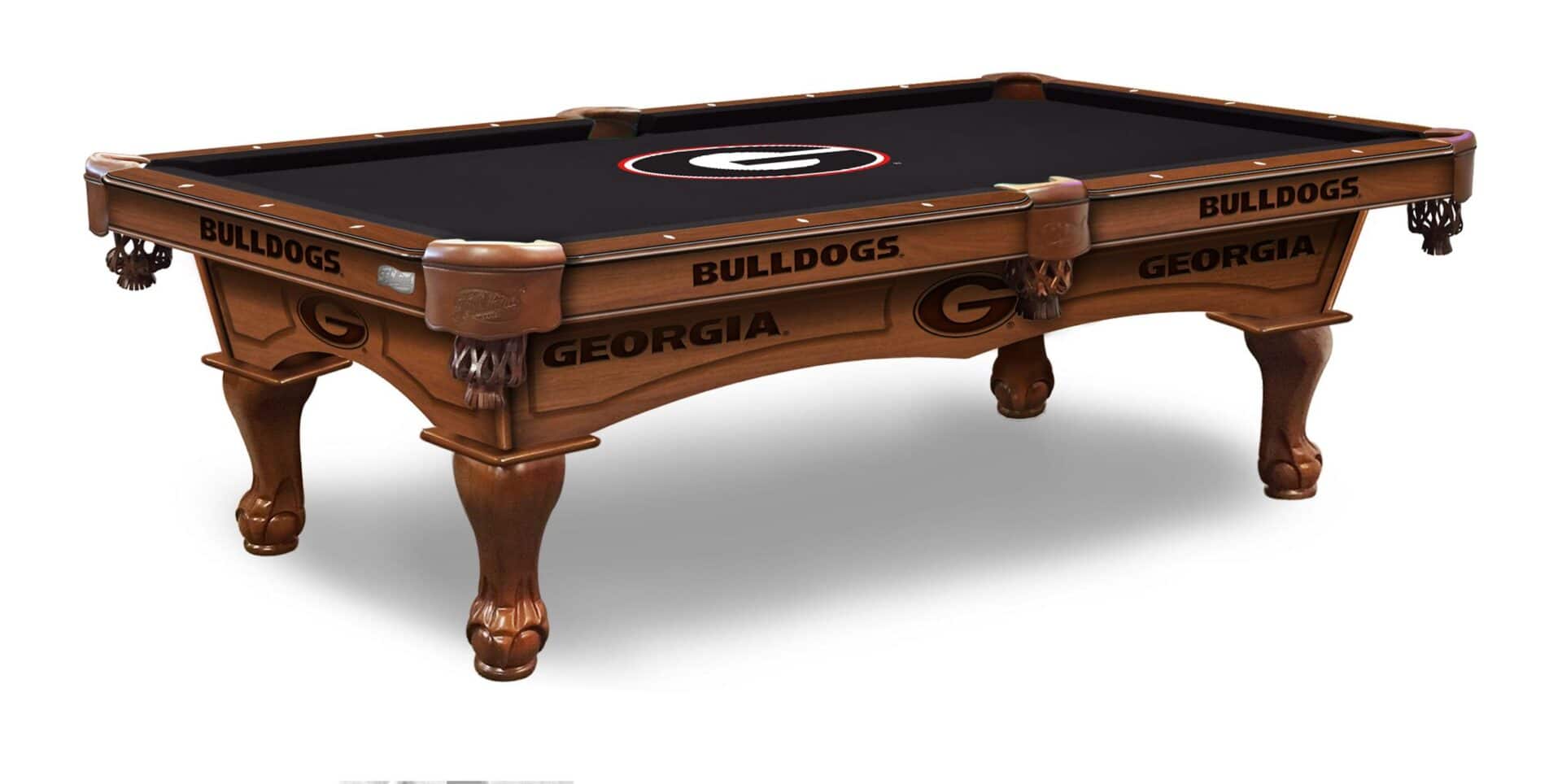University of Georgia Pool Table with Chardonnay Finish and Claw Leg 1 University of Georgia Pool Table with Chardonnay Finish and Claw Leg