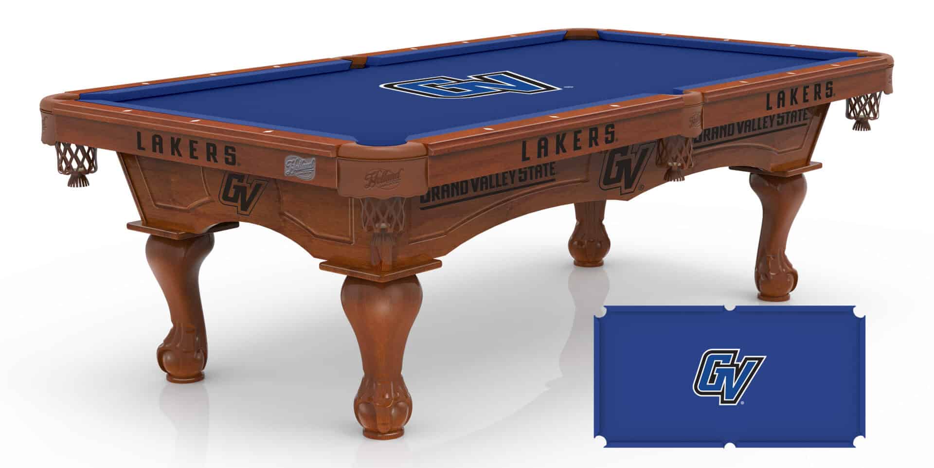 Grand Valley State University Pool Table with Chardonnay Finish and Claw Leg 1 Grand Valley State University Pool Table with Chardonnay Finish and Claw Leg