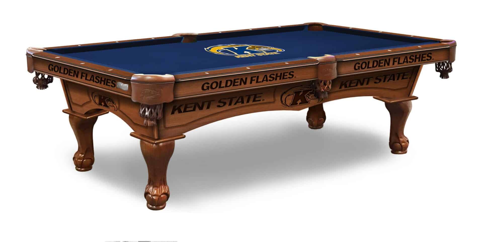 Kent State University Pool Table with Chardonnay Finish and Claw Leg 1 Kent State University Pool Table with Chardonnay Finish and Claw Leg