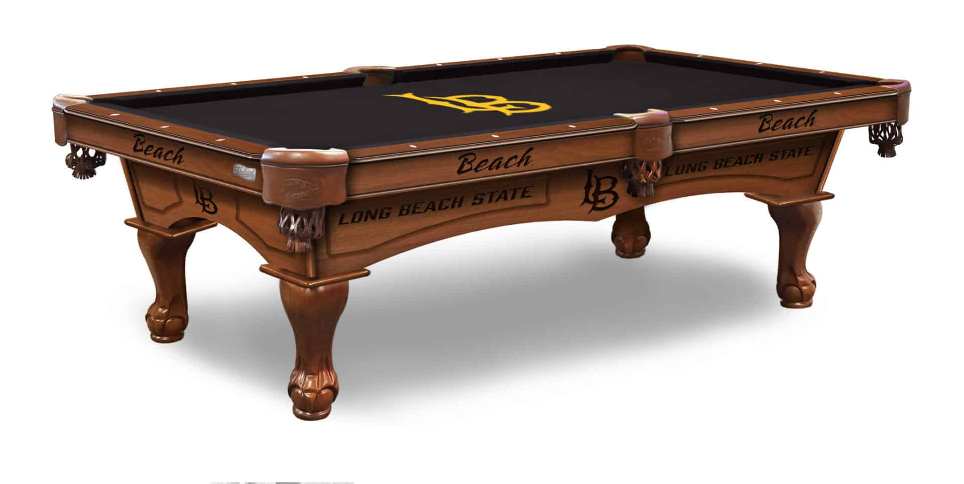 Long Beach State University Pool Table with Chardonnay Finish and Claw Leg 1 Long Beach State University Pool Table with Chardonnay Finish and Claw Leg