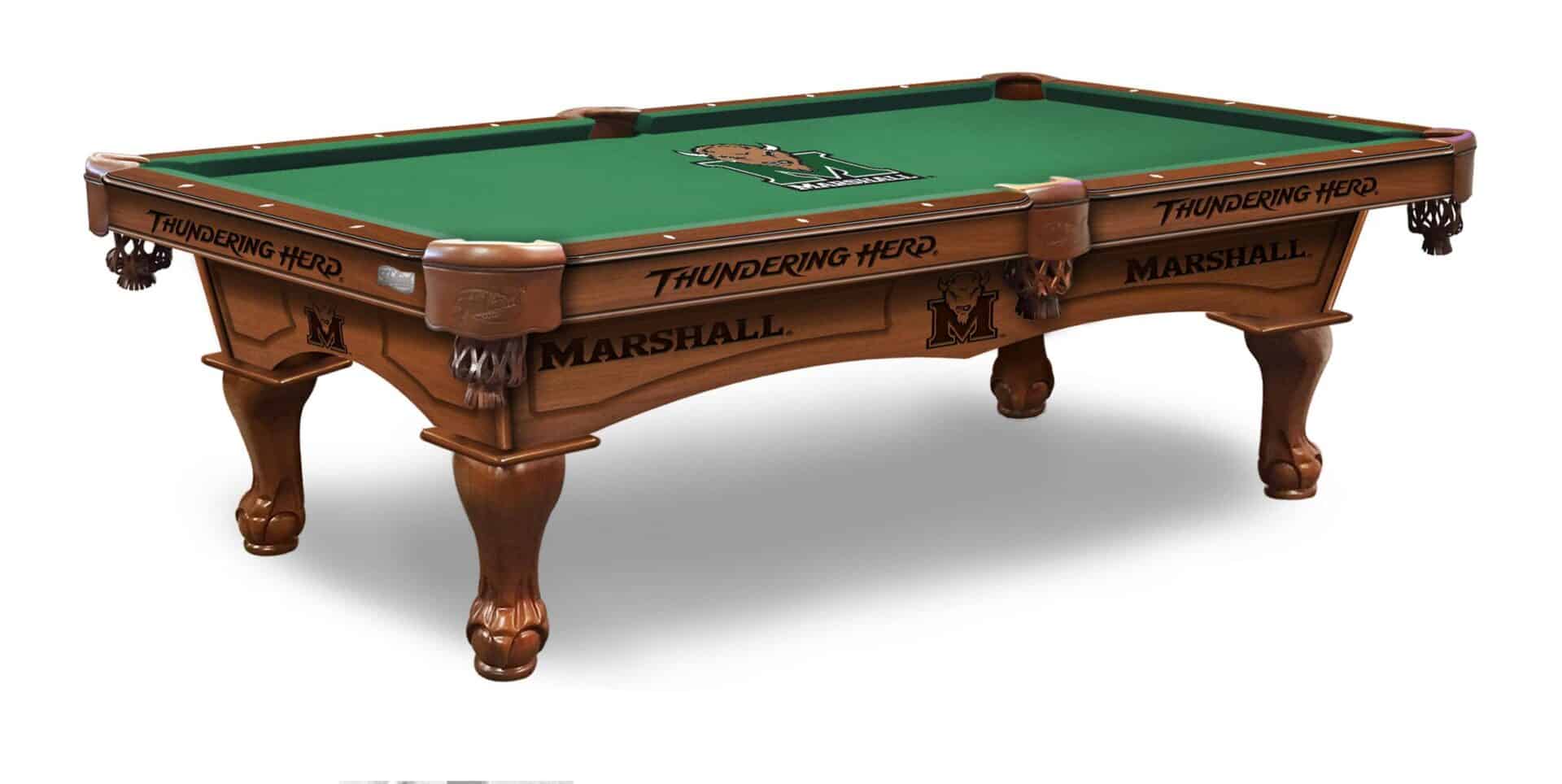 Marshall University Pool Table with Chardonnay Finish and Claw Leg 1 Marshall University Pool Table with Chardonnay Finish and Claw Leg