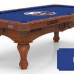 New York Islanders Pool Table with Chardonnay Finish and Claw Leg