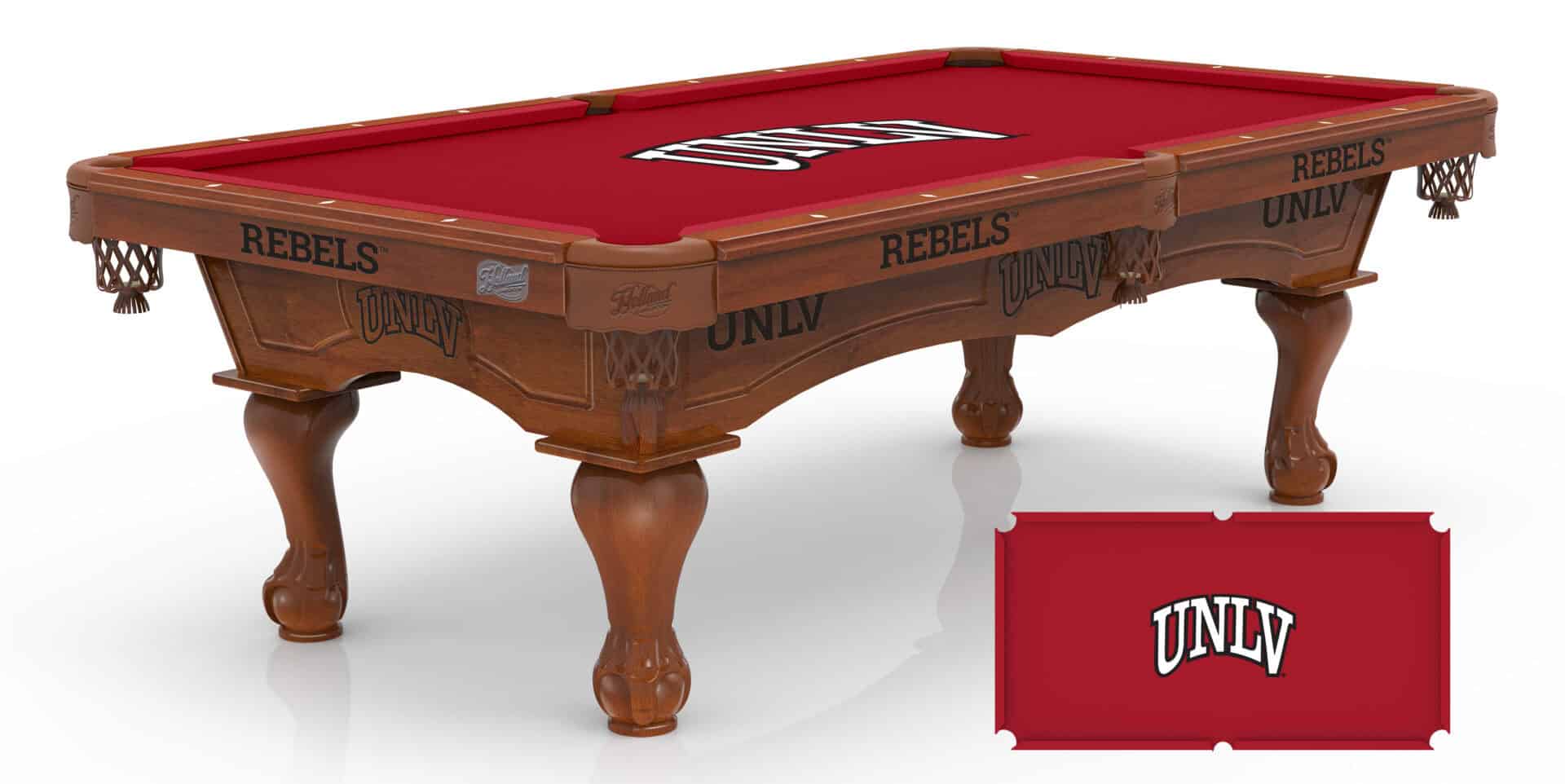 University of Nevada Las Vegas Pool Table with Chardonnay Finish and Claw Leg 1 University of Nevada Las Vegas Pool Table with Chardonnay Finish and Claw Leg