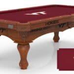 Virginia Tech University Pool Table with Chardonnay Finish and Claw Leg