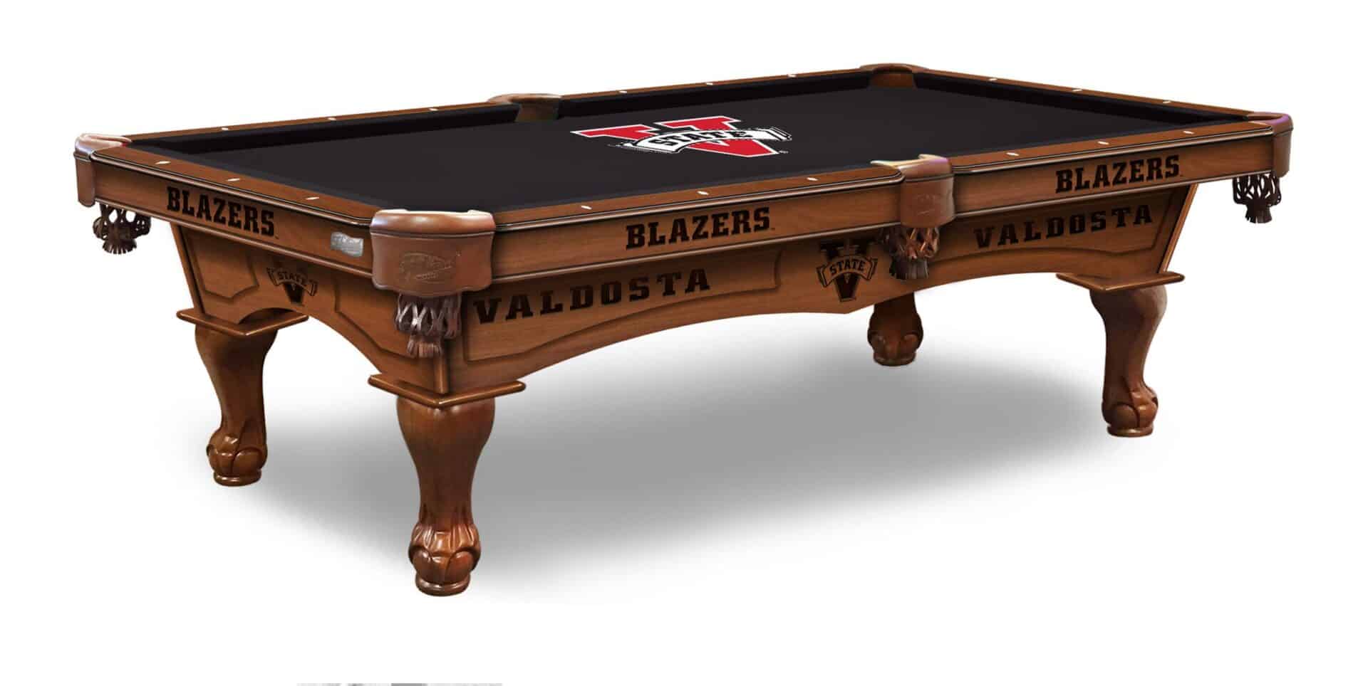 Valdosta State University Pool Table with Chardonnay Finish and Claw Leg 1 Valdosta State University Pool Table with Chardonnay Finish and Claw Leg
