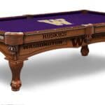 University of Washington Pool Table with Chardonnay Finish and Claw Leg 11 University of Washington Pool Table with Chardonnay Finish and Claw Leg