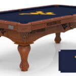 West Virginia University Pool Table with Chardonnay Finish and Claw Leg