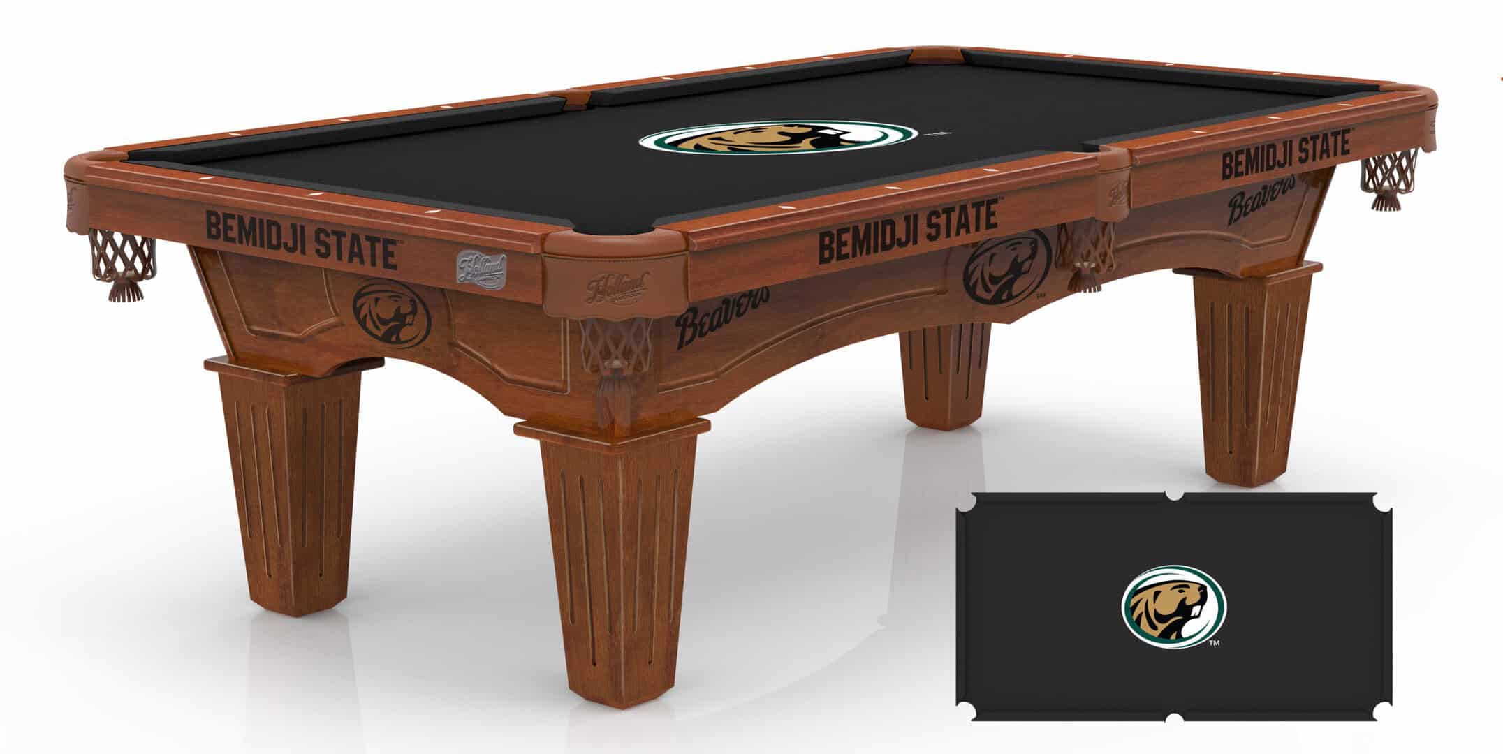 Bemidji State University Pool Table with Chardonnay Finish and Tapered Leg 11 Bemidji State University Pool Table with Chardonnay Finish and Tapered Leg
