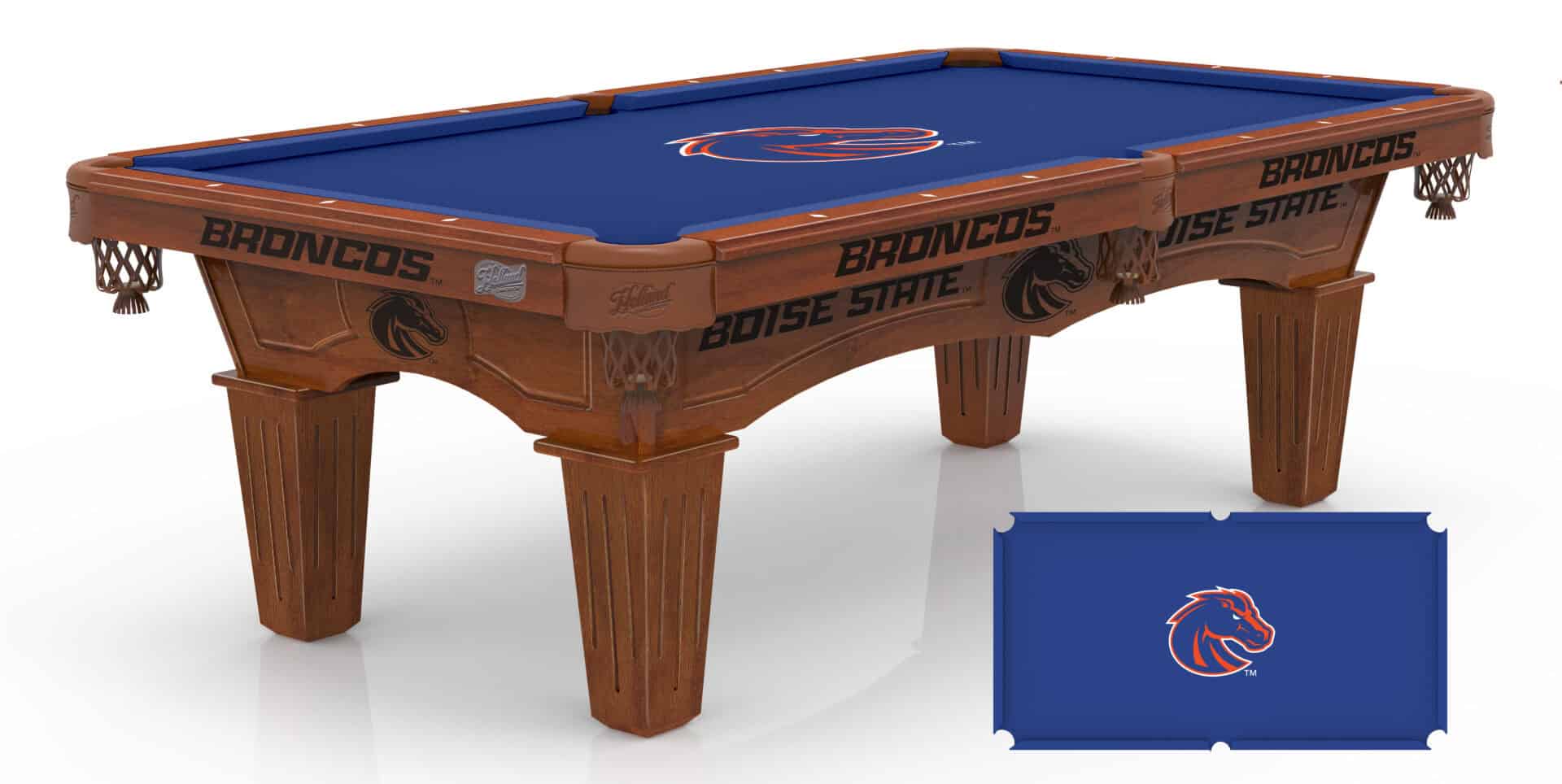 Boise State University Pool Table with Chardonnay Finish and Tapered Leg 1 Boise State University Pool Table with Chardonnay Finish and Tapered Leg