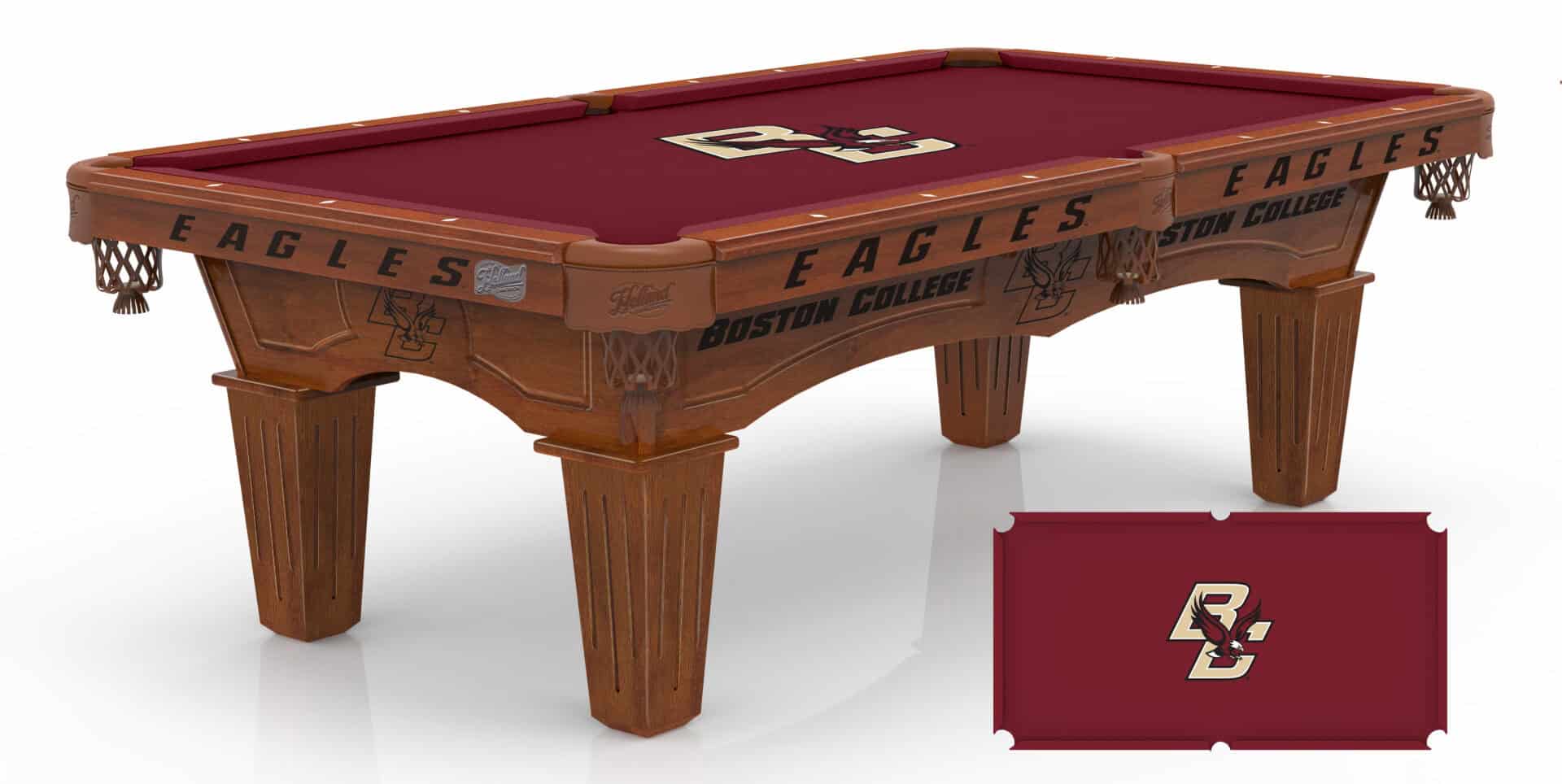 Boston College Pool Table with Chardonnay Finish and Tapered Leg 1 Boston College Pool Table with Chardonnay Finish and Tapered Leg