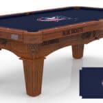 Columbus Blue Jackets Pool Table with Chardonnay Finish and Tapered Leg