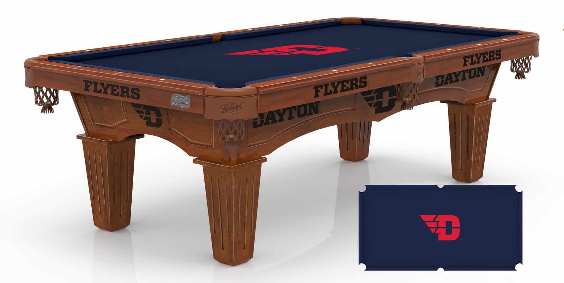 University of Dayton Pool Table with Chardonnay Finish and Tapered Leg 1 University of Dayton Pool Table with Chardonnay Finish and Tapered Leg