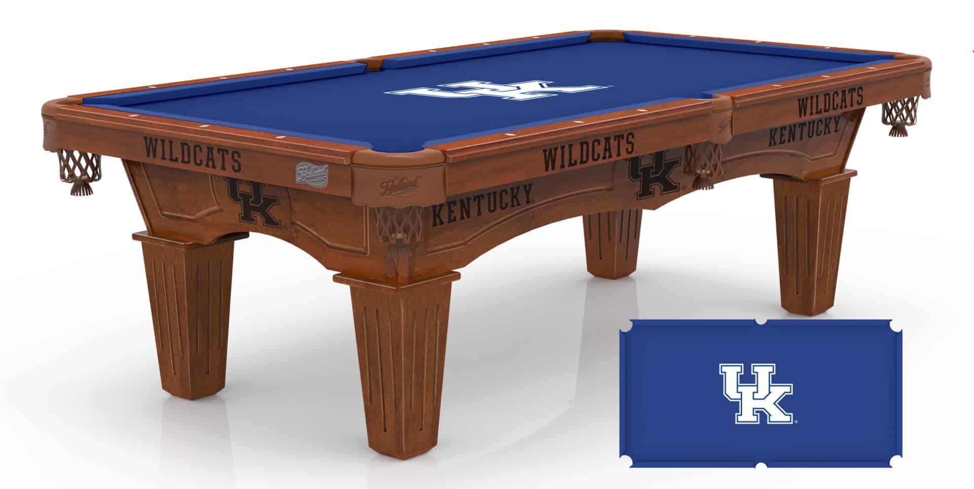 University of Kentucky Pool Table with Chardonnay Finish and Tapered Leg 1 University of Kentucky Pool Table with Chardonnay Finish and Tapered Leg