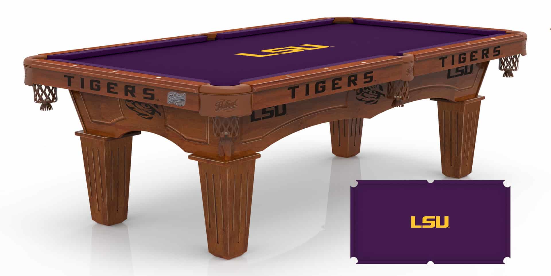 Louisiana State University Pool Table with Chardonnay Finish and Tapered Leg 1 Louisiana State University Pool Table with Chardonnay Finish and Tapered Leg