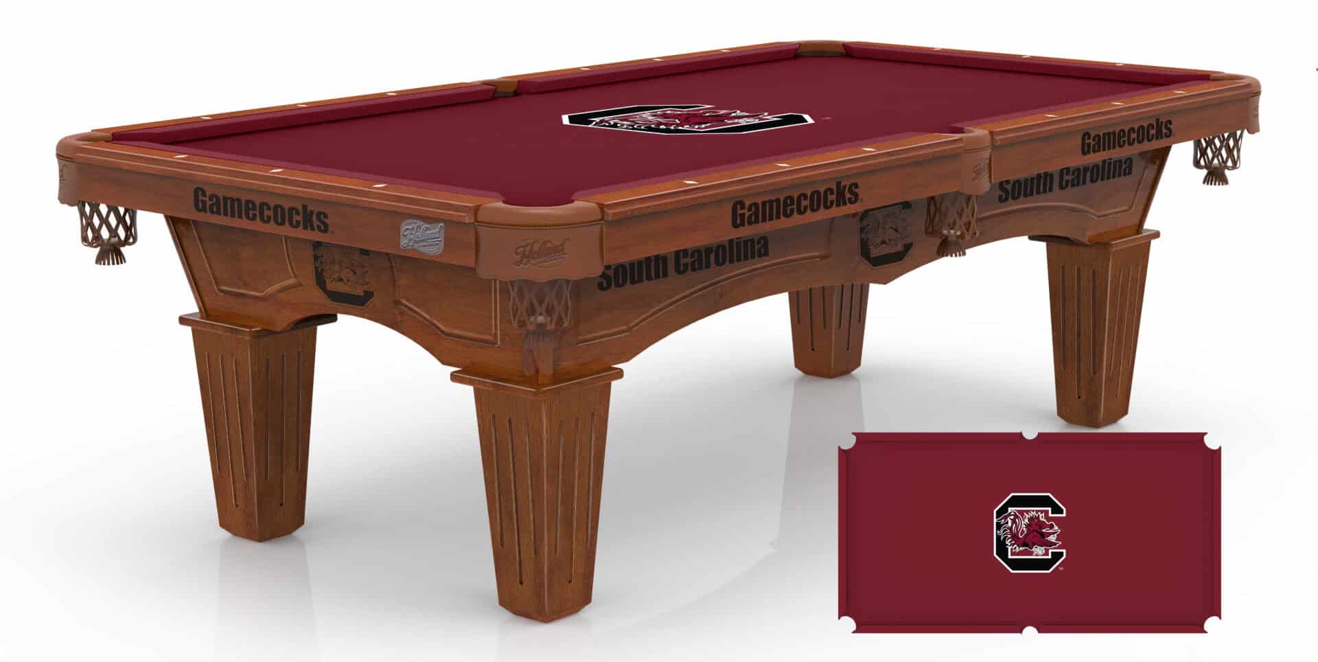 University of South Carolina Pool Table with Chardonnay Finish and Tapered Leg 1 University of South Carolina Pool Table with Chardonnay Finish and Tapered Leg