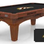 Western Michigan University Pool Table with Chardonnay Finish and Tapered Leg
