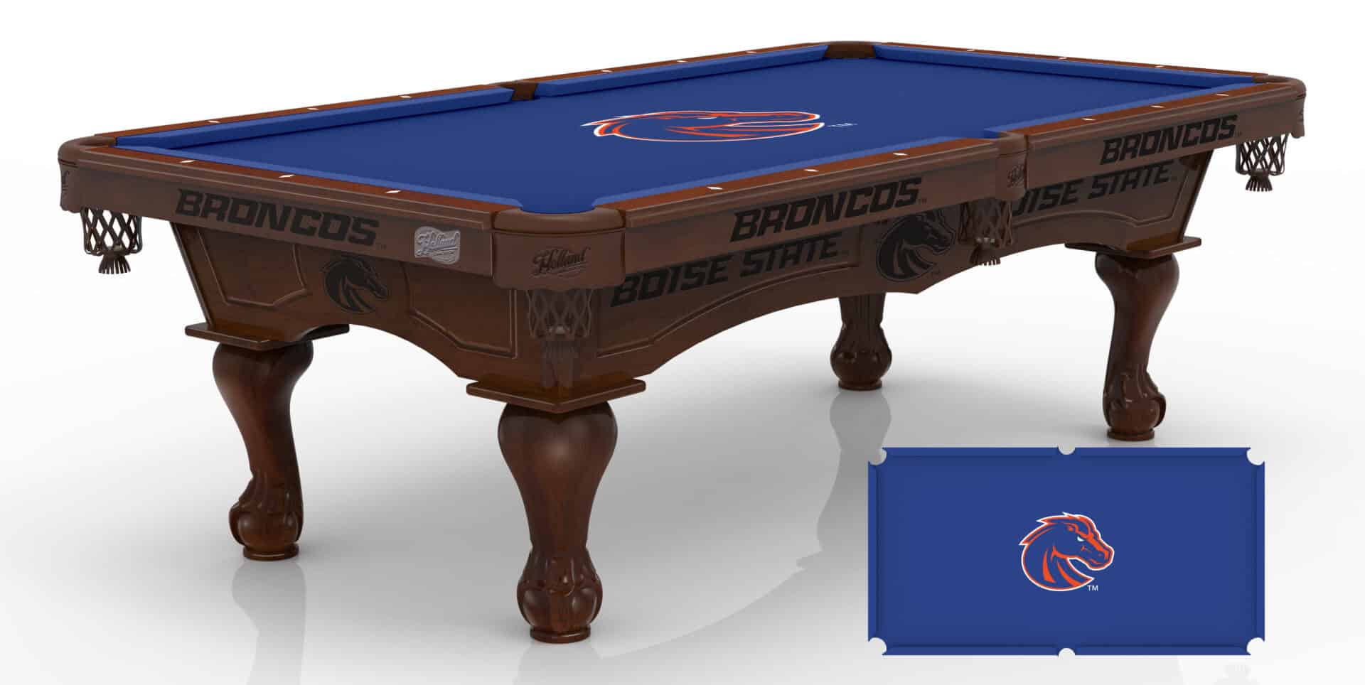 Boise State University Pool Table with Navajo Finish and Claw Leg 1 Boise State University Pool Table with Navajo Finish and Claw Leg