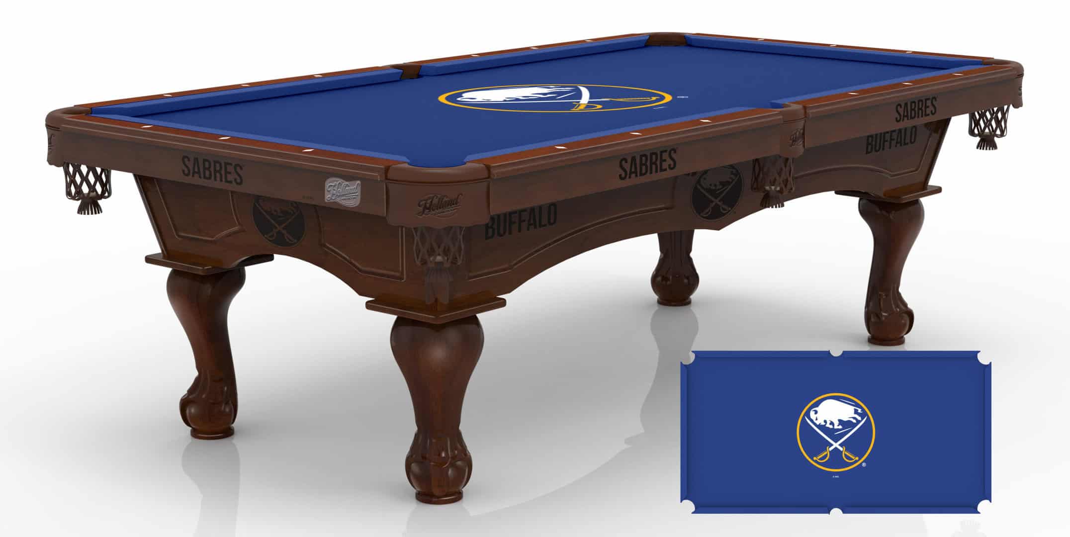 Buffalo Sabres Pool Table with Navajo Finish and Claw Leg 11 Buffalo Sabres Pool Table with Navajo Finish and Claw Leg