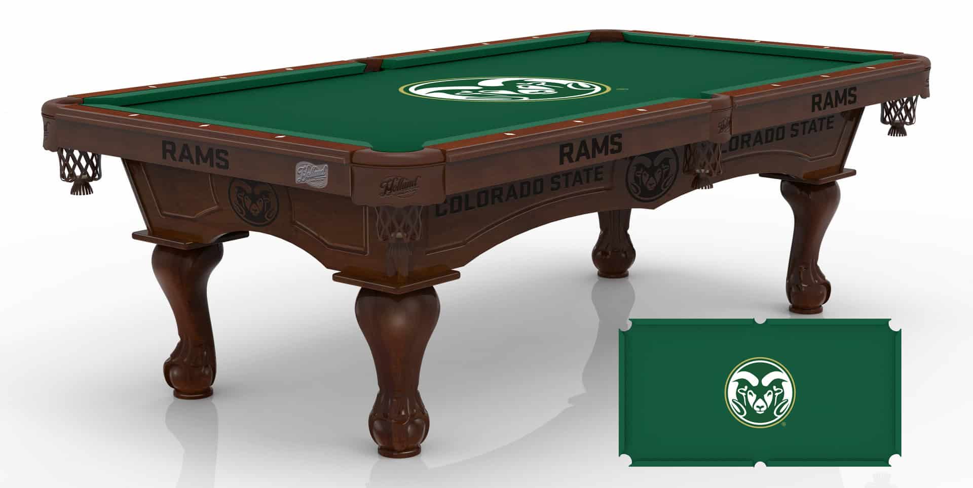 Colorado State University Pool Table with Navajo Finish and Tapered Leg 1 Colorado State University Pool Table with Navajo Finish and Tapered Leg