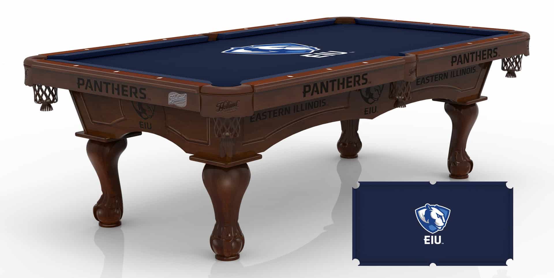 Eastern Illinois University Pool Table with Navajo Finish and Claw Leg 1 Eastern Illinois University Pool Table with Navajo Finish and Claw Leg