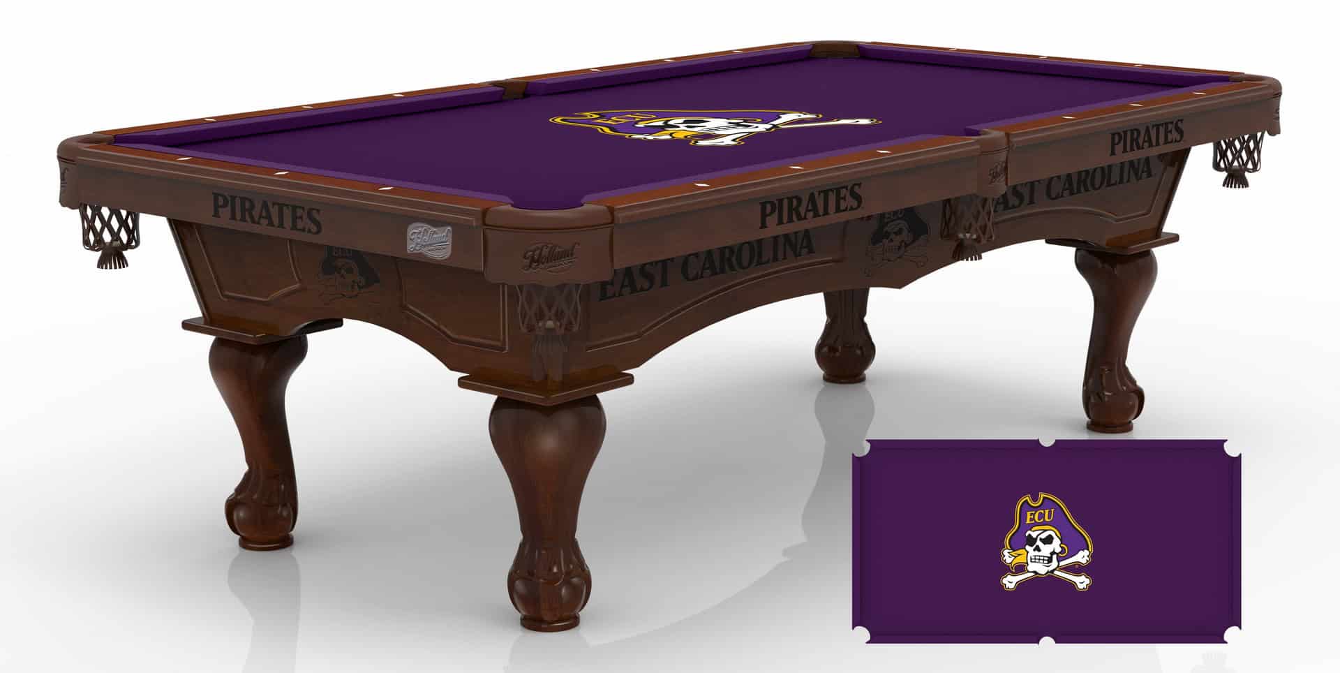 East Carolina University Pool Table with Navajo Finish and Claw Leg 1 East Carolina University Pool Table with Navajo Finish and Claw Leg