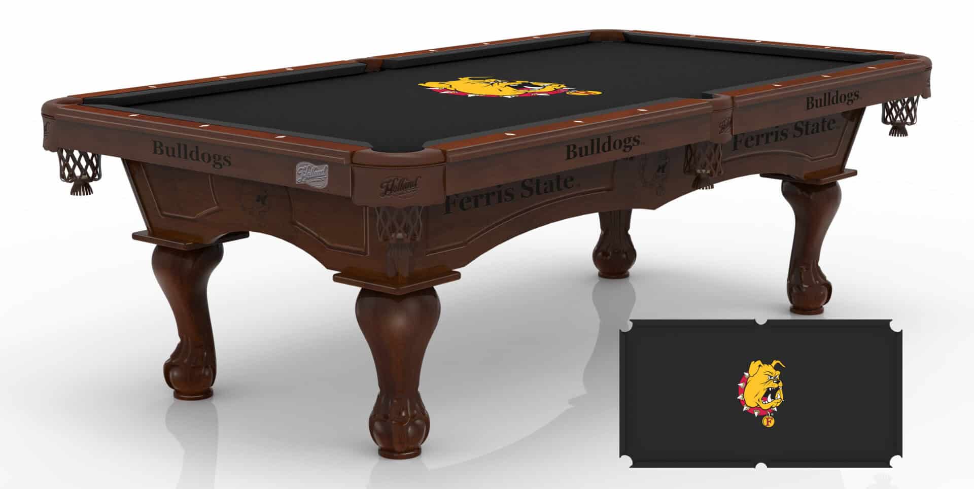 Ferris State University Pool Table with Navajo Finish and Claw Leg 1 Ferris State University Pool Table with Navajo Finish and Claw Leg
