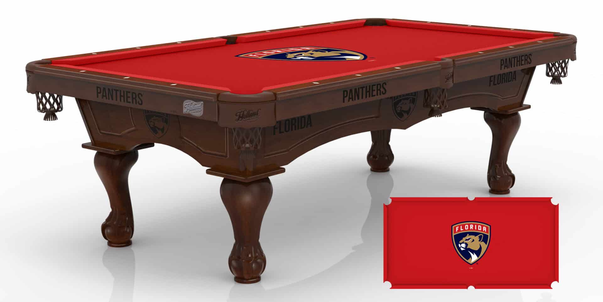 Florida Panthers Pool Table with Navajo Finish and Claw Leg 1 Florida Panthers Pool Table with Navajo Finish and Claw Leg