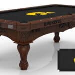 University of Iowa Pool Table with Navajo Finish and Claw Leg 11 University of Iowa Pool Table with Navajo Finish and Claw Leg
