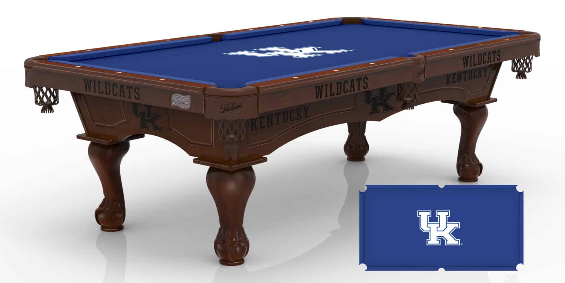 University of Kentucky Pool Table with Navajo Finish and Claw Leg 1 University of Kentucky Pool Table with Navajo Finish and Claw Leg