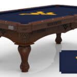 West Virginia University Pool Table with Navajo Finish and Claw Leg