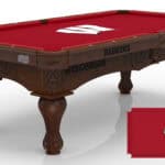 University of Wisconsin Pool Table with Navajo Finish and Claw Leg 11 University of Wisconsin Pool Table with Navajo Finish and Claw Leg