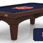 Auburn University Pool Table with Navajo Finish and Tapered Leg