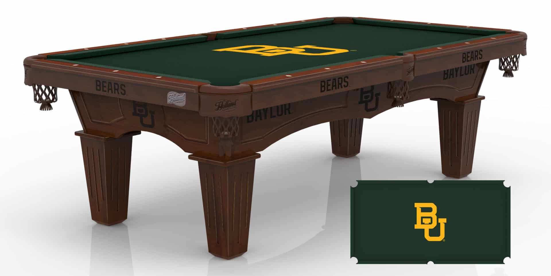 Baylor University Pool Table with Navajo Finish and Tapered Leg 1 Baylor University Pool Table with Navajo Finish and Tapered Leg