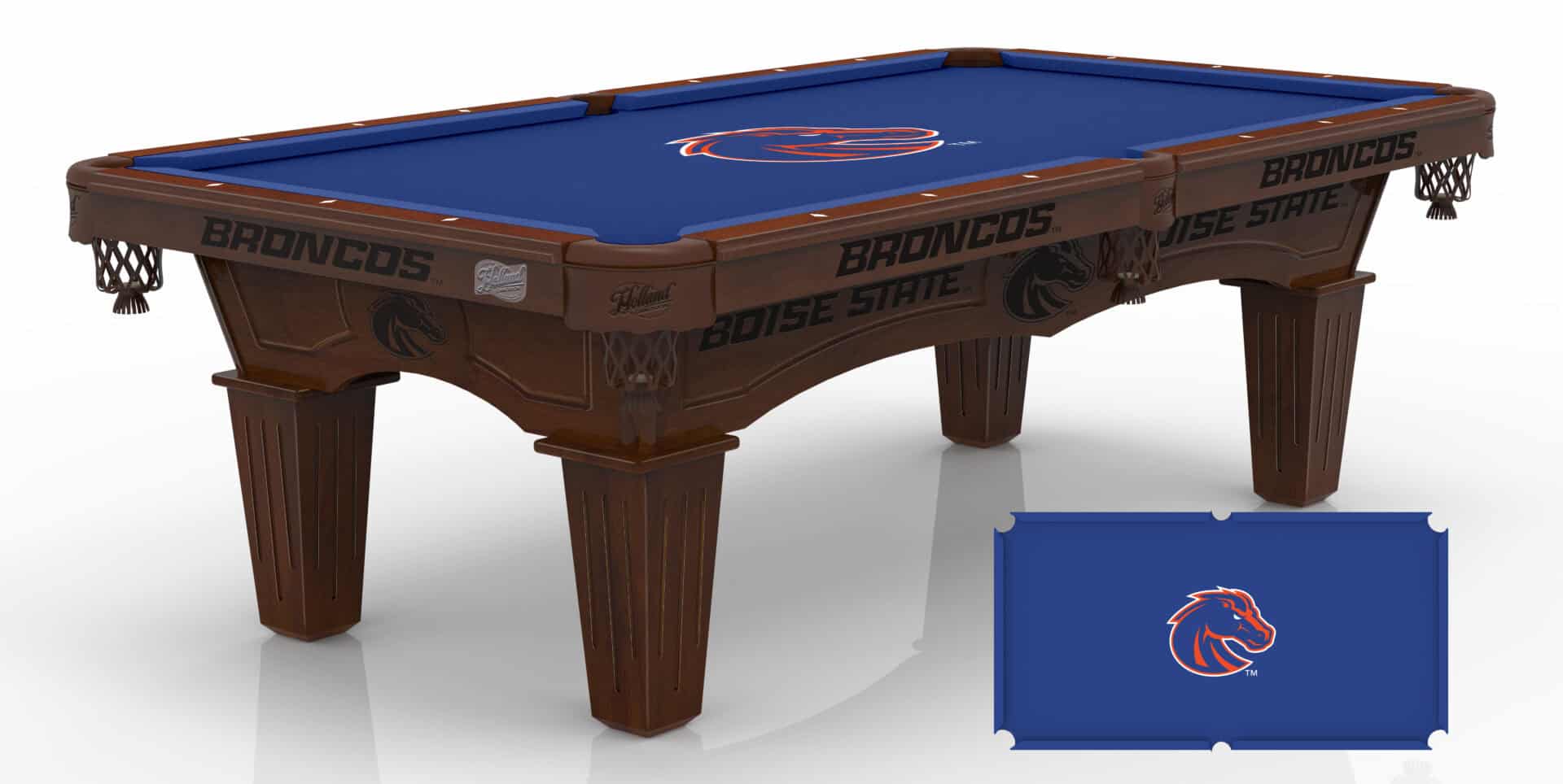 Boise State University Pool Table with Navajo Finish and Tapered Leg 1 Boise State University Pool Table with Navajo Finish and Tapered Leg