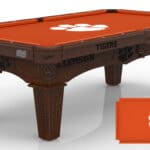 Clemson University Pool Table with Navajo Finish and Tapered Leg
