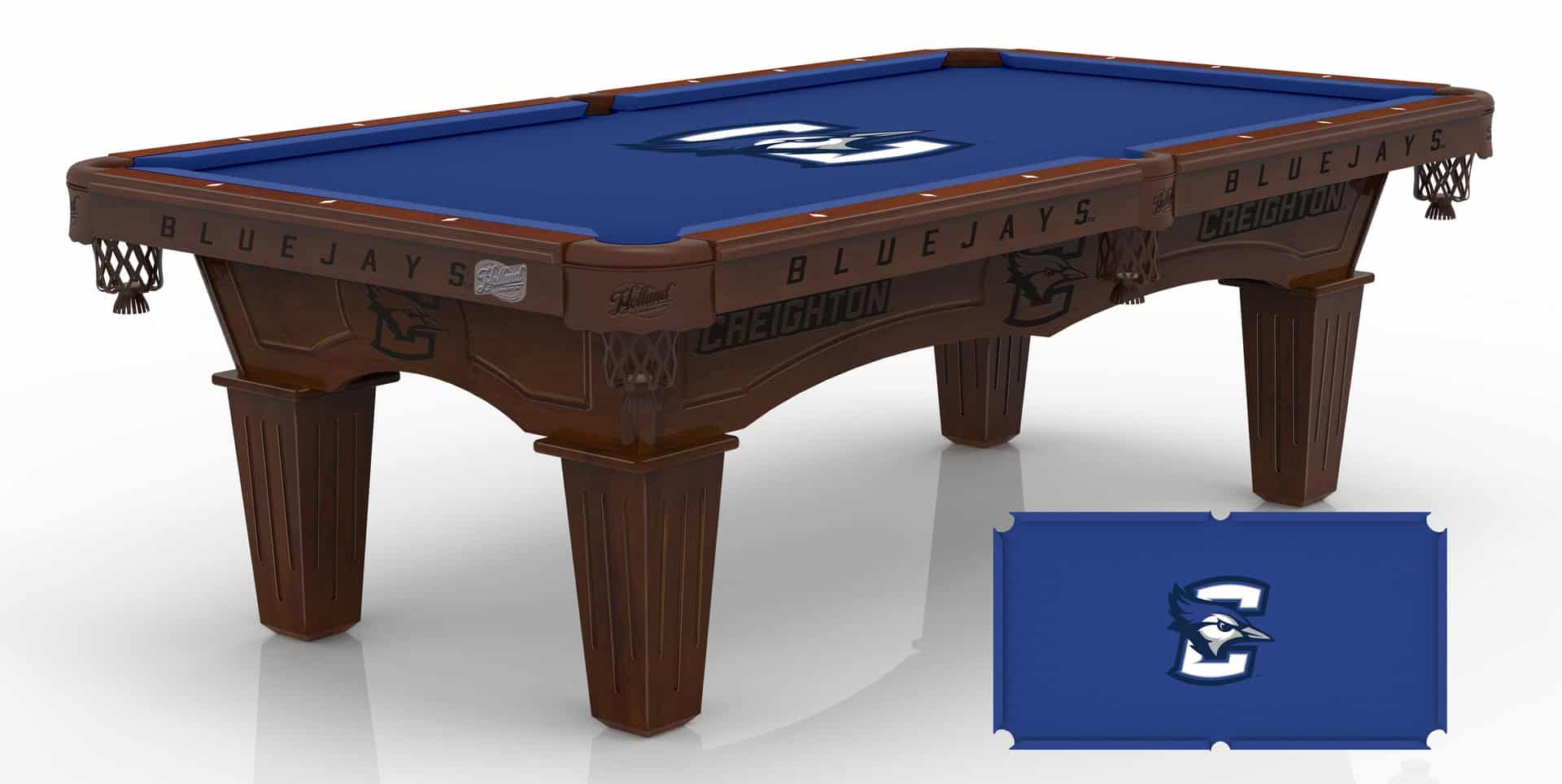Creighton University Pool Table with Navajo Finish and Tapered Leg 1 Creighton University Pool Table with Navajo Finish and Tapered Leg