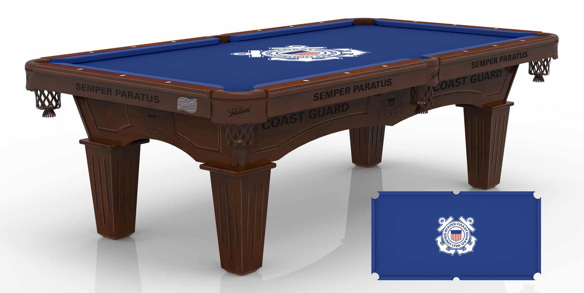 United States Coast Guard Pool Table with Navajo Finish and Tapered Leg 1 United States Coast Guard Pool Table with Navajo Finish and Tapered Leg