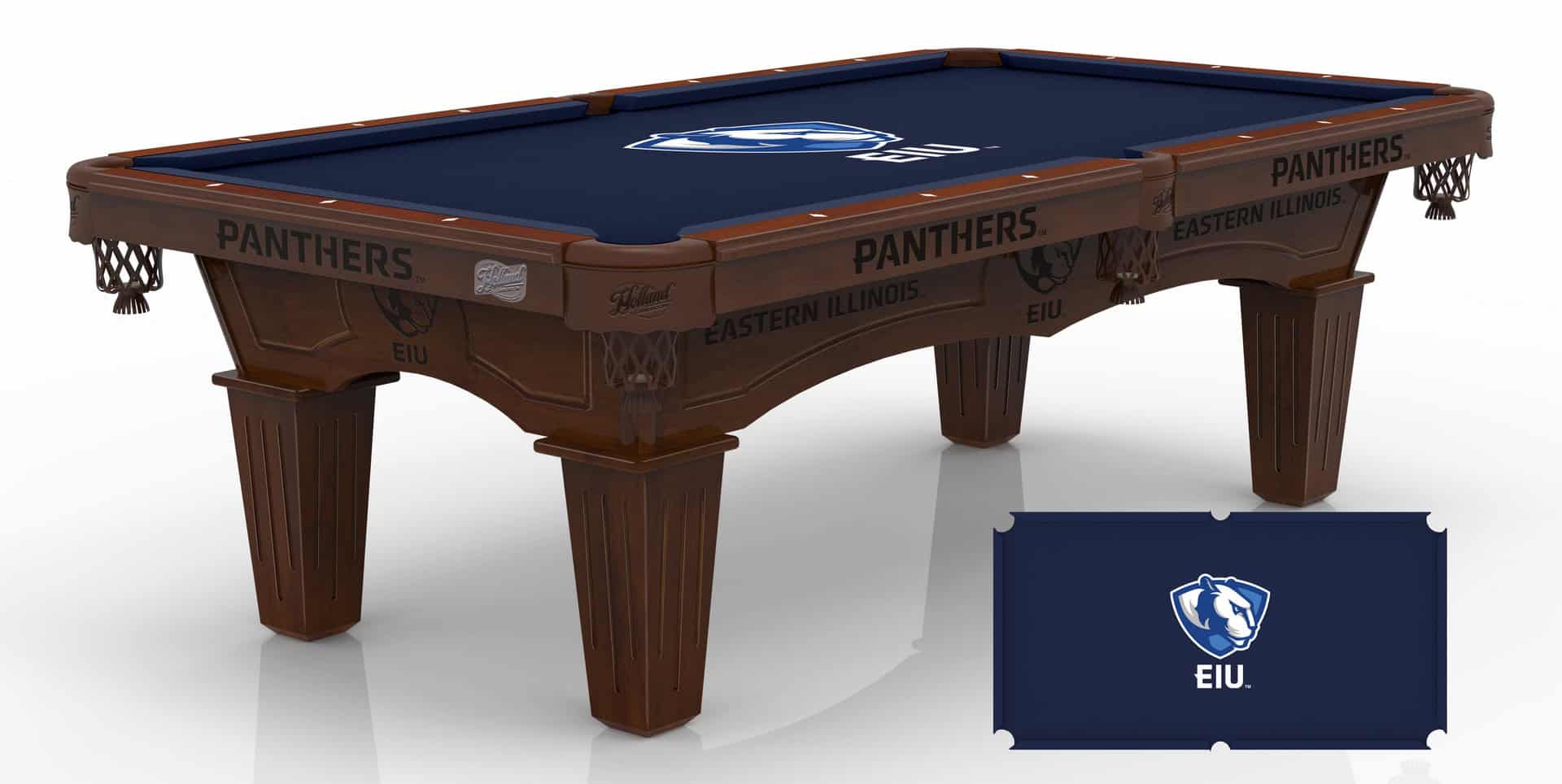 Eastern Illinois University Pool Table with Navajo Finish and Tapered Leg 1 Eastern Illinois University Pool Table with Navajo Finish and Tapered Leg