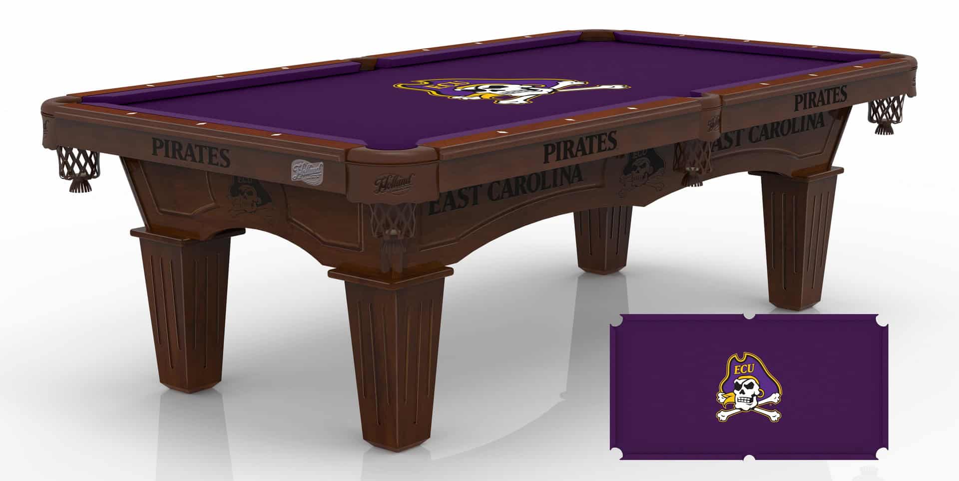 East Carolina University Pool Table with Navajo Finish and Tapered Leg 1 East Carolina University Pool Table with Navajo Finish and Tapered Leg